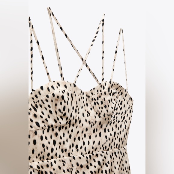 ZARA ANIMAL PRINT MINI DRESS - Picture 8 of 10